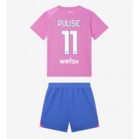 Otroški Nogometni dresi AC Milan Christian Pulisic #11 Tretji 2023-24 Kratek Rokav (+ Kratke hlače)